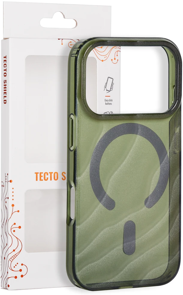 Tecto Shield Desert Mag dėklas, skirtas iPhone 17 Pro 6,3" / iPhone 18 Pro 6,3", tamsiai alyvuogių spalvos