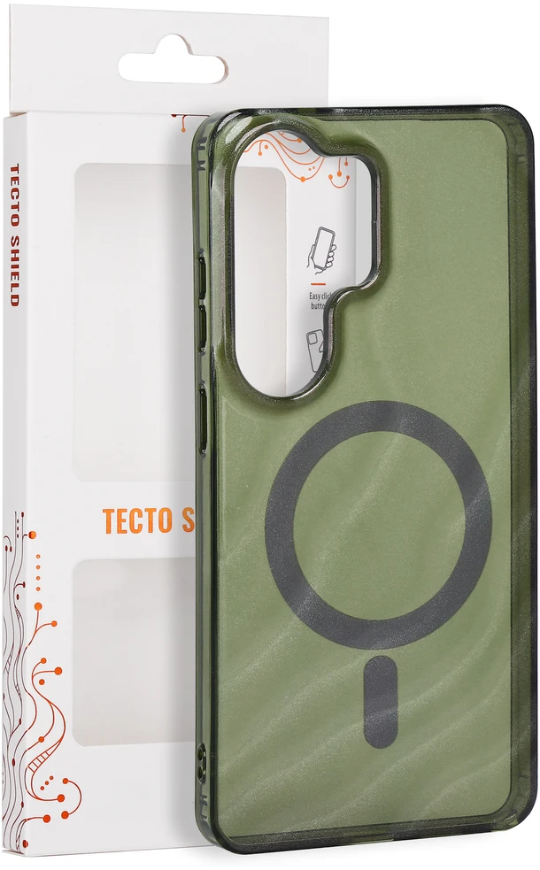 Tecto Shield Desert Mag dėklas, skirtas Samsung Galaxy S26 Ultra, tamsiai alyvuogių spalvos