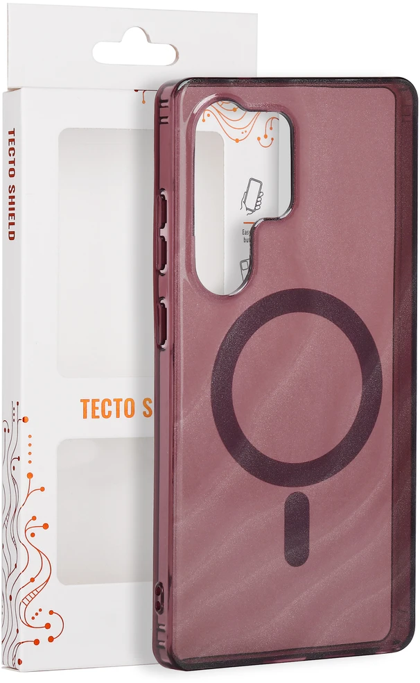 Tecto Shield Desert Mag dėklas, skirtas Samsung Galaxy S25 Ultra, raudonmedžio spalvos