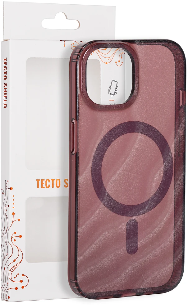 Tecto Shield Desert Mag dėklas, skirtas iPhone 15 6,1" raudonmedžio spalvos