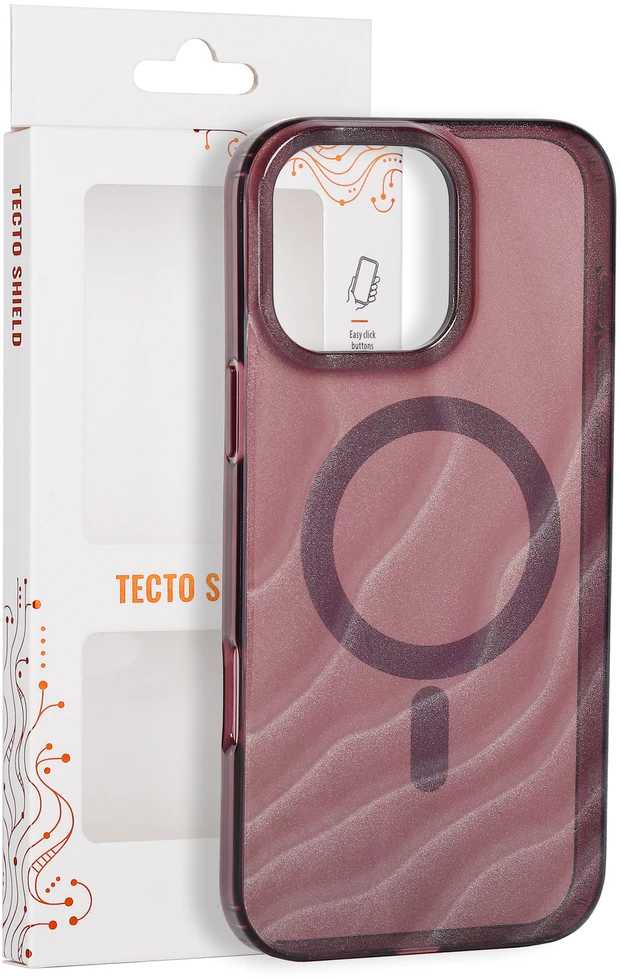 Tecto Shield Desert Mag dėklas, skirtas iPhone 16 Pro Max 6,9" raudonmedžio spalvos