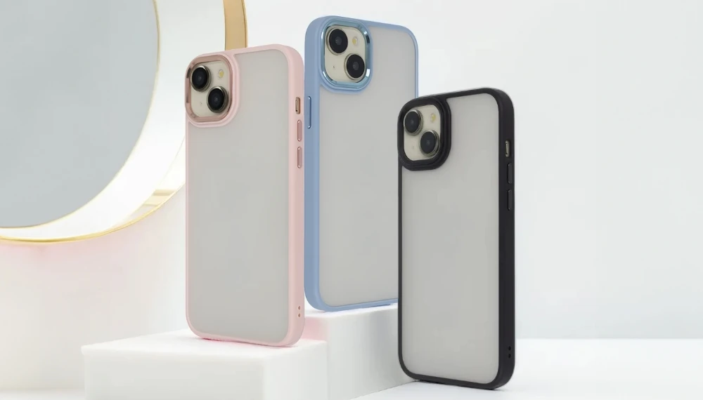 Tecto Shield Elegantiškas matinis „Satin“ dėklas, skirtas Samsung Galaxy A14 4G / A14 5G, rožinis