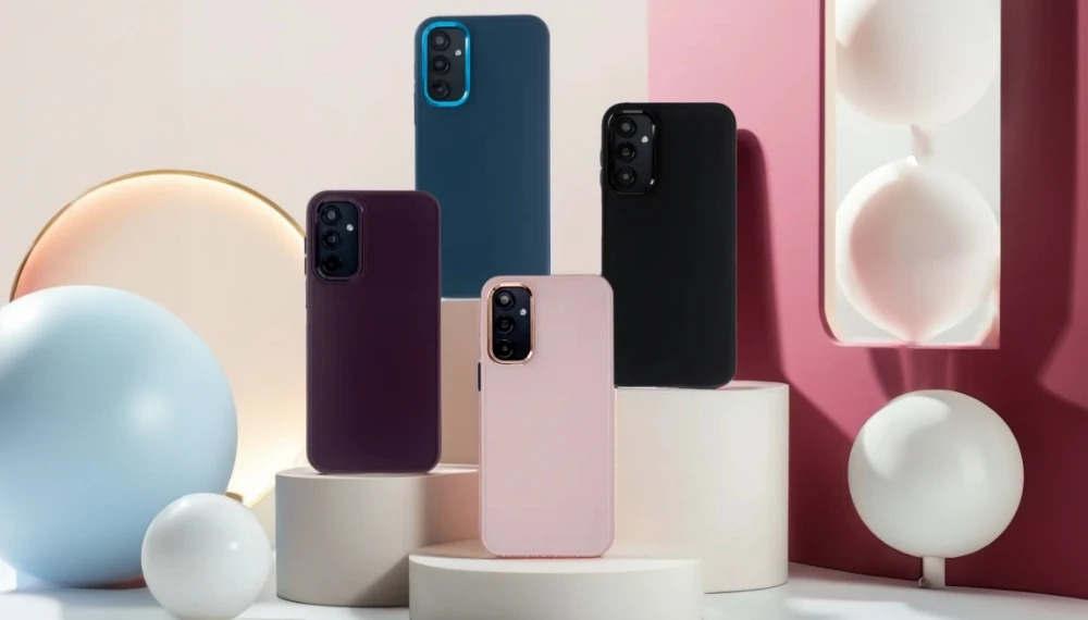 Tecto Shield Elegantiškas satino dėklas, skirtas iPhone 15 Plus 6,7" rožinis