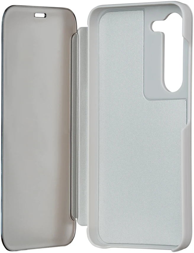 Tecto Shield „Fold Mirror View“ dėklas, skirtas Samsung Galaxy A14 4G / A14 5G, sidabrinis