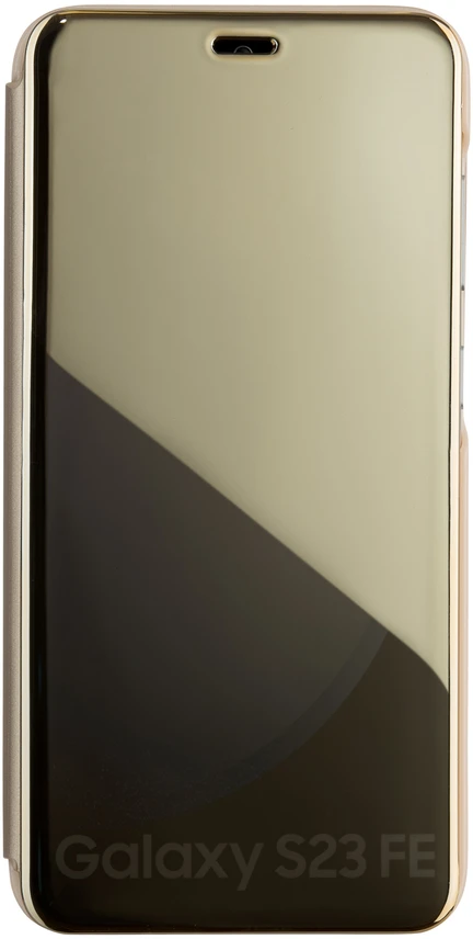 Tecto Shield „Fold Mirror View“ dėklas, skirtas „Samsung Galaxy S23 FE“, auksinės spalvos