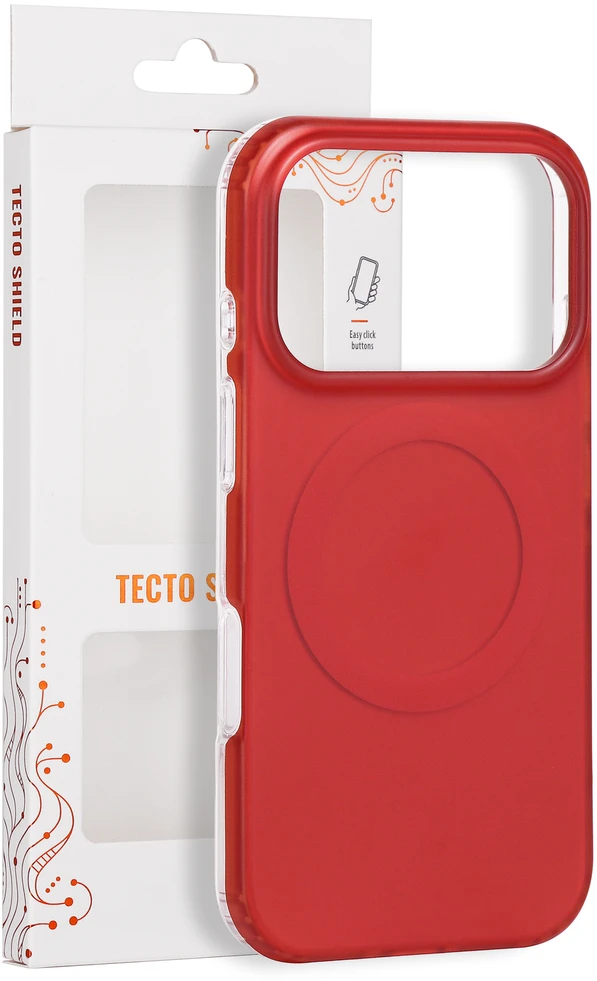 Tecto Shield Mistiq Mag dėklas, skirtas iPhone 17 Pro 6,3" / 18 Pro 6,3", raudonas