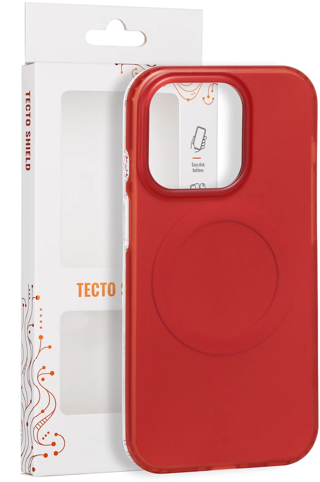 „Tecto Shield Mistiq Mag“ dėklas, skirtas „iPhone 14 Pro“ 6,1", raudonas