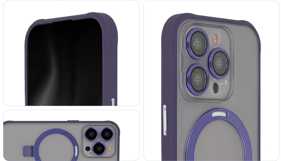 Tecto Shield Ring Secure Mag dėklas, skirtas iPhone 14 6,1" violetinis