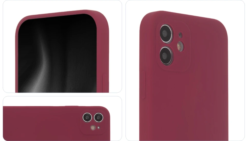 Tecto Shield „Soft Touch“ dėklas, skirtas iPhone 12 6,1", bordo spalvos