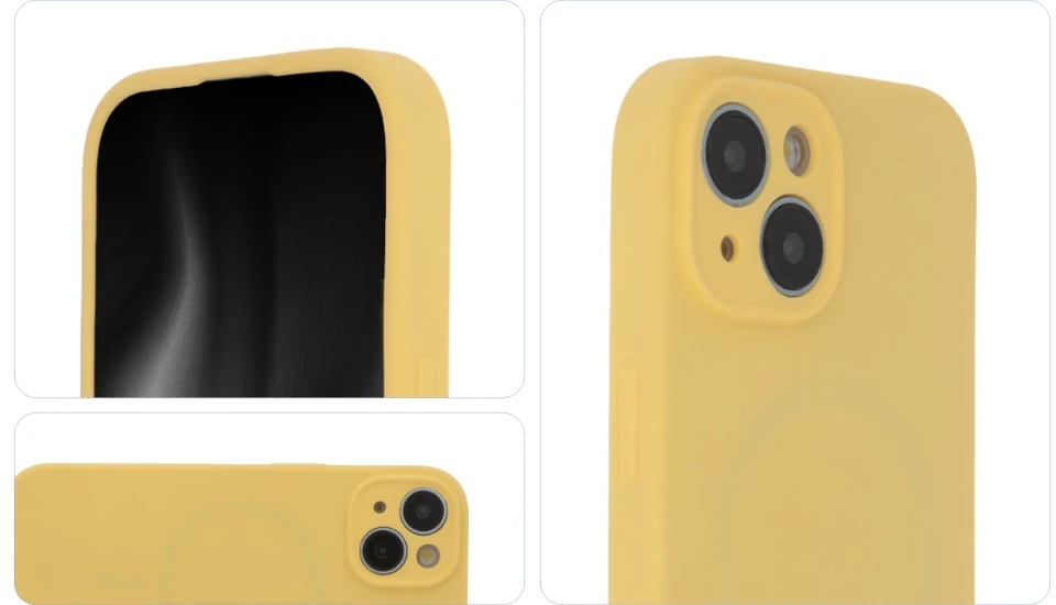 Tecto Shield „Soft Touch“ Mag dėklas, skirtas iPhone 15 Plus 6,7", pastelinės geltonos spalvos