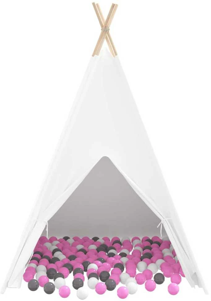 Teepee palapinė Balta 120 x 120 x 150 cm Audinys ir plastikas