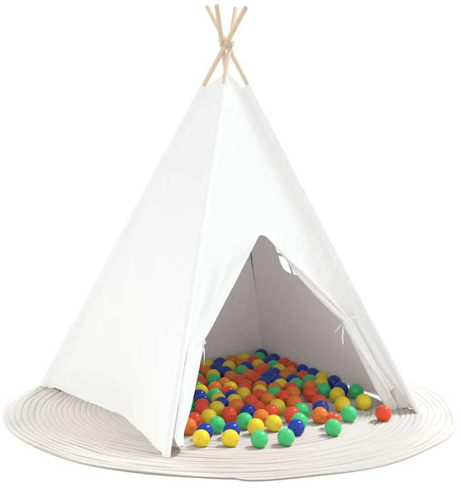 Teepee palapinė Balta 120 x 120 x 150 cm Audinys ir plastikas
