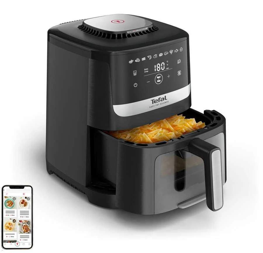 Karšto oro gruzdintuvė Tefal Easy Fry Silence, 5 l, juodos spalvos (EY5568E0)