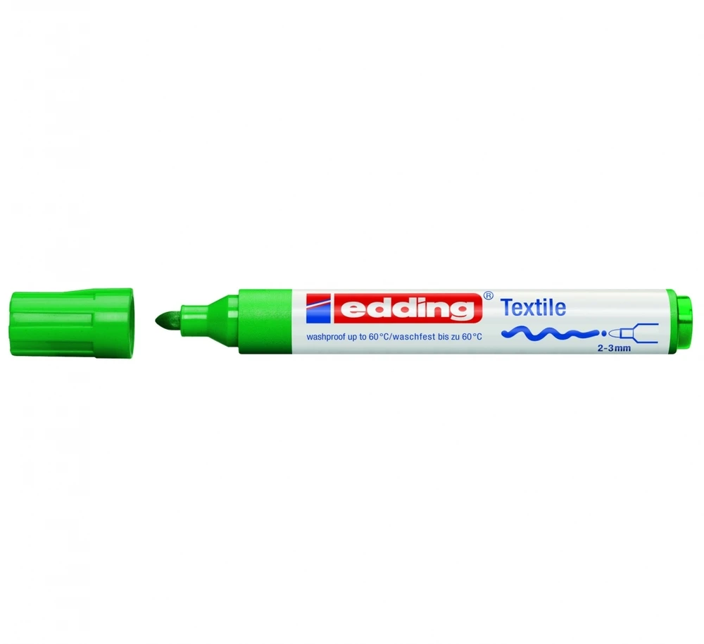 Tekstilės žymeklis Edding 4500, apvaliu galiuku, 2-3mm, tamsiai žalios spalvos