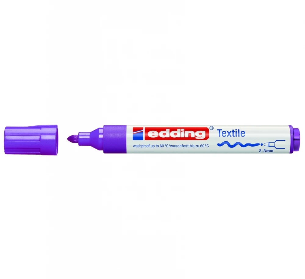 Tekstilės žymeklis Edding 4500, apvaliu galiuku, 2-3mm, violetinės spalvos
