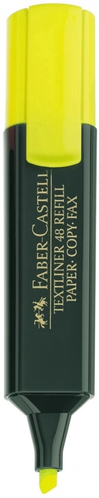 Teksto žymeklis Faber-Castell, geltonos spalvos, kirstu galiuku, 1,2 - 5mm