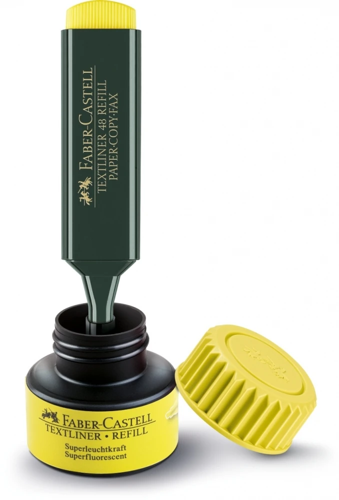 Teksto žymeklis Faber-Castell, geltonos spalvos, kirstu galiuku, 1,2 - 5mm