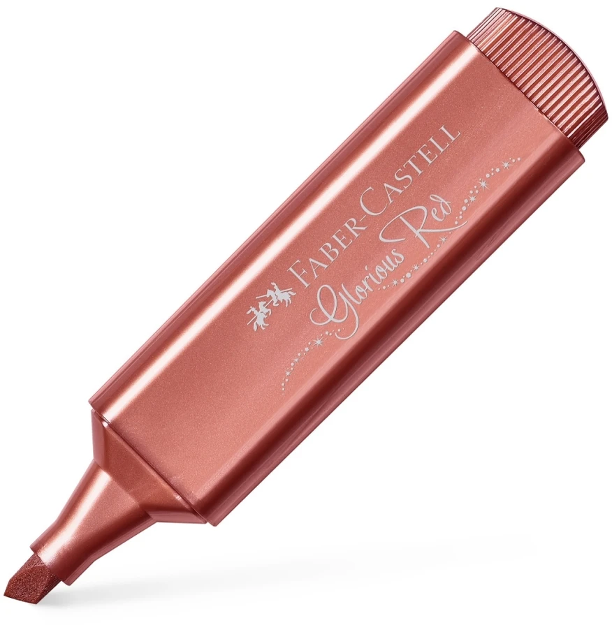 Teksto žymeklis Faber-Castell Metallic, raudonos spalvos