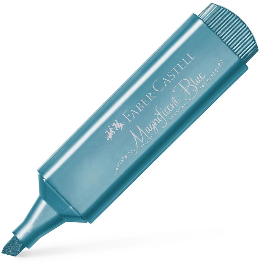 Teksto žymeklis Faber-Castell Metallic, mėlynos spalvos
