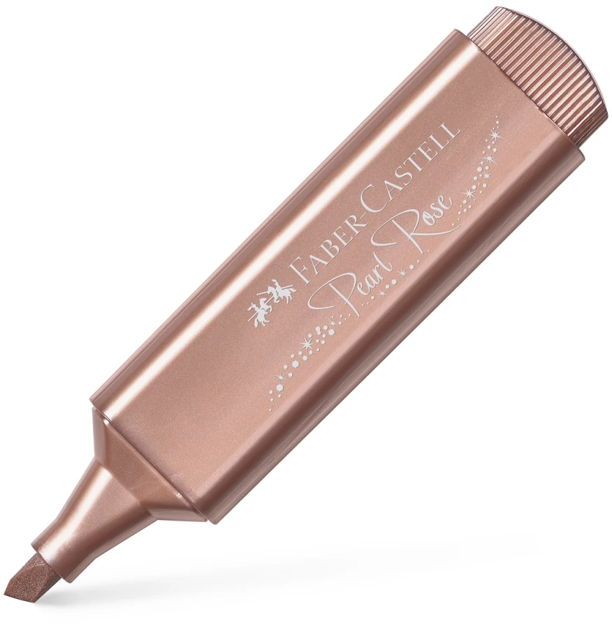 Teksto žymeklis Faber-Castell,1-5mm, kirstu galiuku, rausvo aukso metallic spalvos