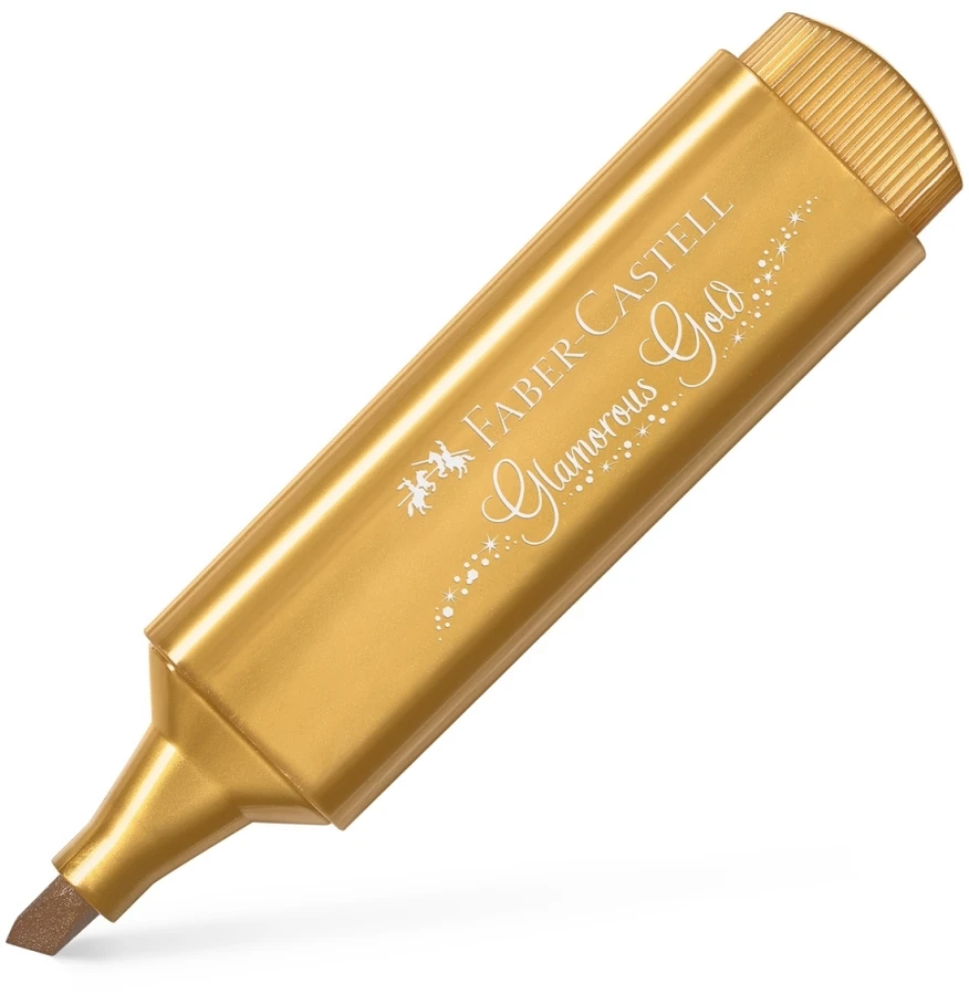 Teksto žymeklis Faber-Castell,1-5mm, kirstu galiuku, auksinės metallic spalvos
