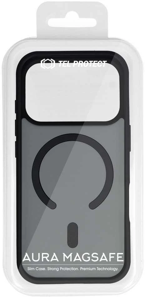 Tel Protect Aura Matte Magsafe dėklas skirtas iPhone 17 Pro juodos spalvos