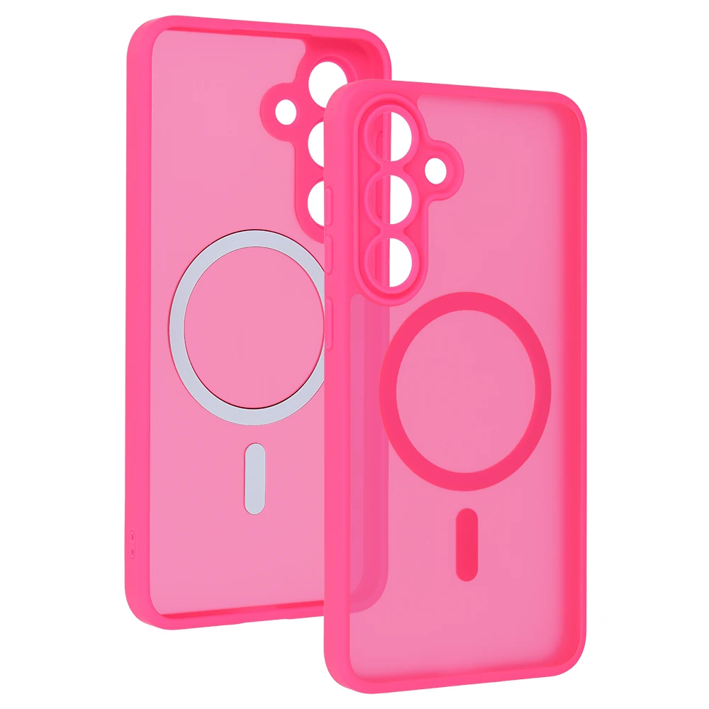 Tel Protect Aura Matte Magsafe dėklas skirtas Samsung Galaxy S25 FE hot rožinės spalvos