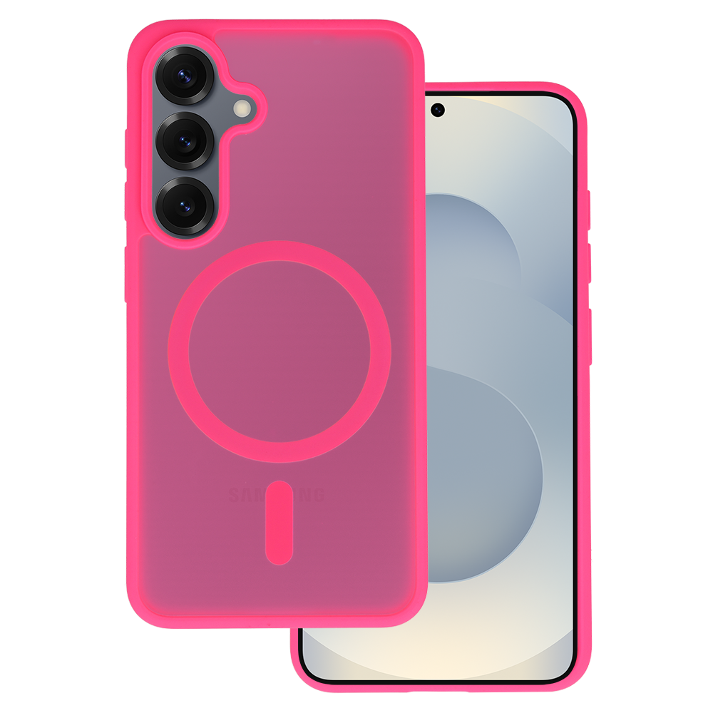 Tel Protect Aura Matte Magsafe dėklas skirtas Samsung Galaxy S25/S24 hot rožinės spalvos