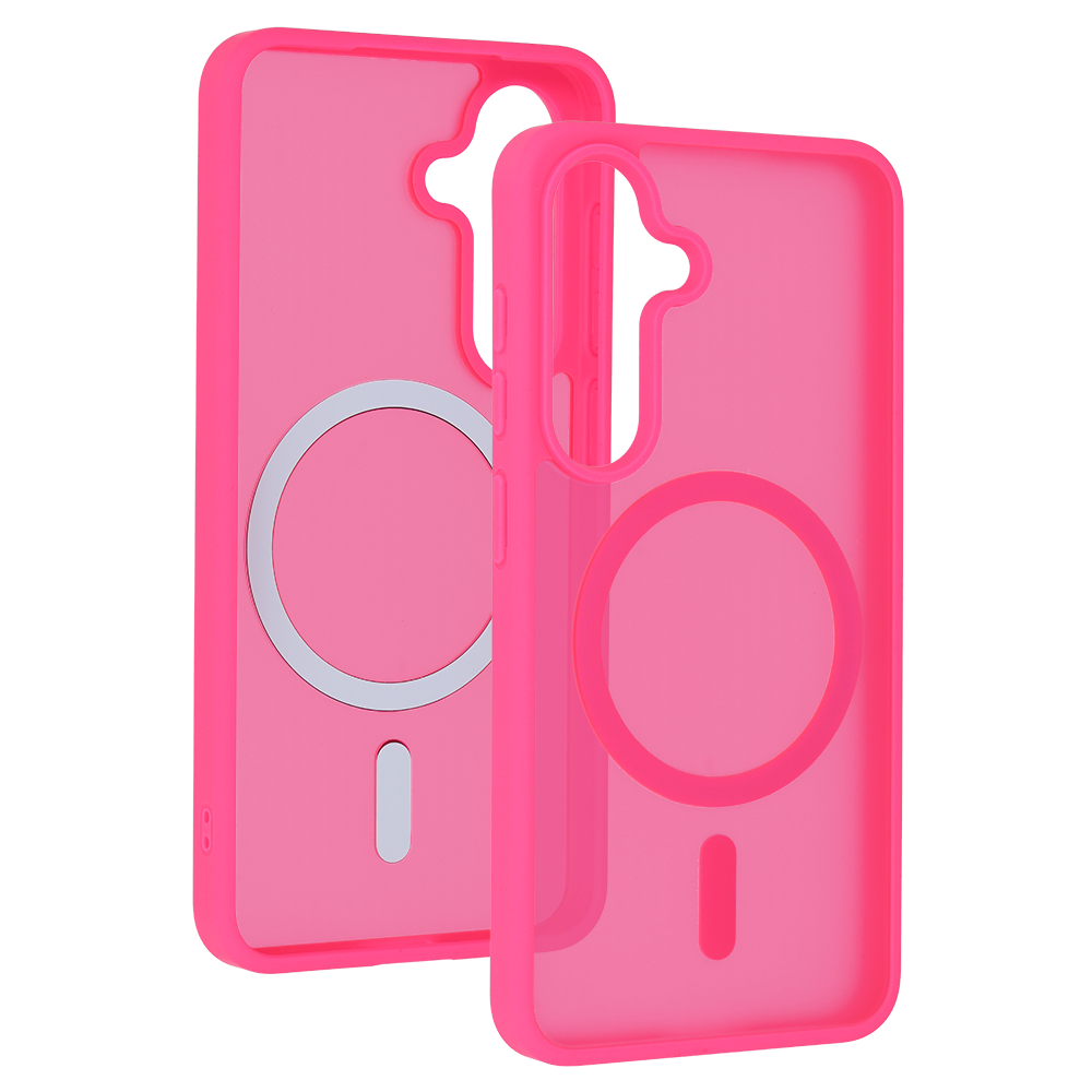 Tel Protect Aura Matte Magsafe dėklas skirtas Samsung Galaxy S25/S24 hot rožinės spalvos