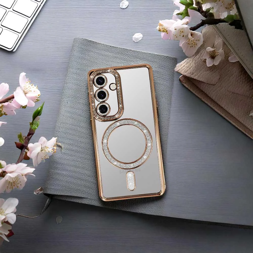 Fusion Accessories Tel Protect Bling Magsafe dėklas skirtas Samsung Galaxy S26 aukso spalvos