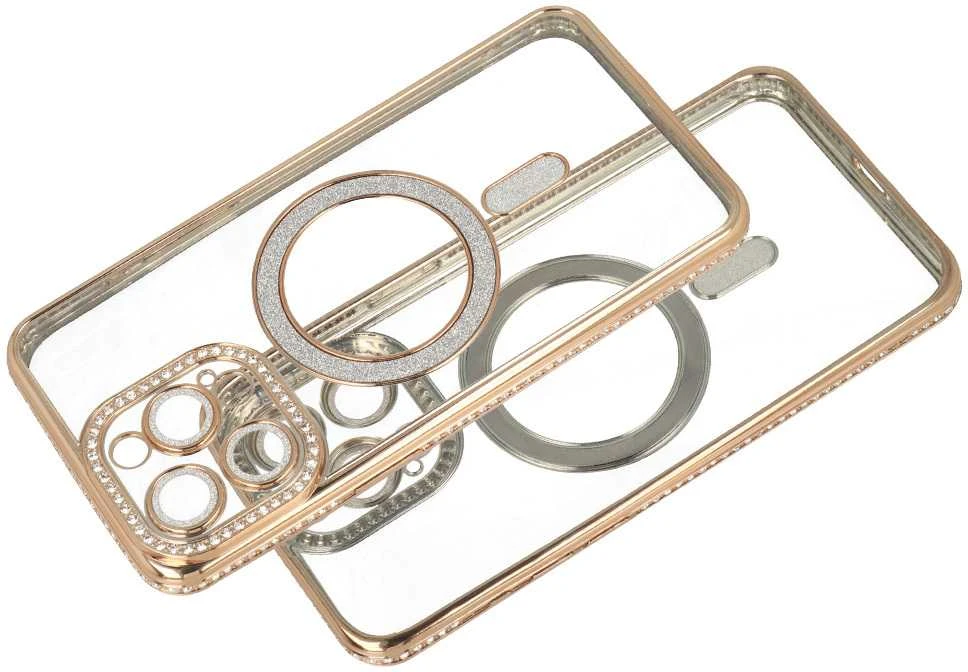 Fusion Accessories Tel Protect Bling Magsafe dėklas skirtas Xiaomi Redmi Note 15 4G aukso spalvos