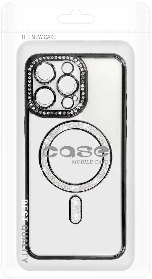 Fusion Accessories Tel Protect Bling Magsafe dėklas skirtas Xiaomi Redmi Note 15 Pro 4G juodos spalvos