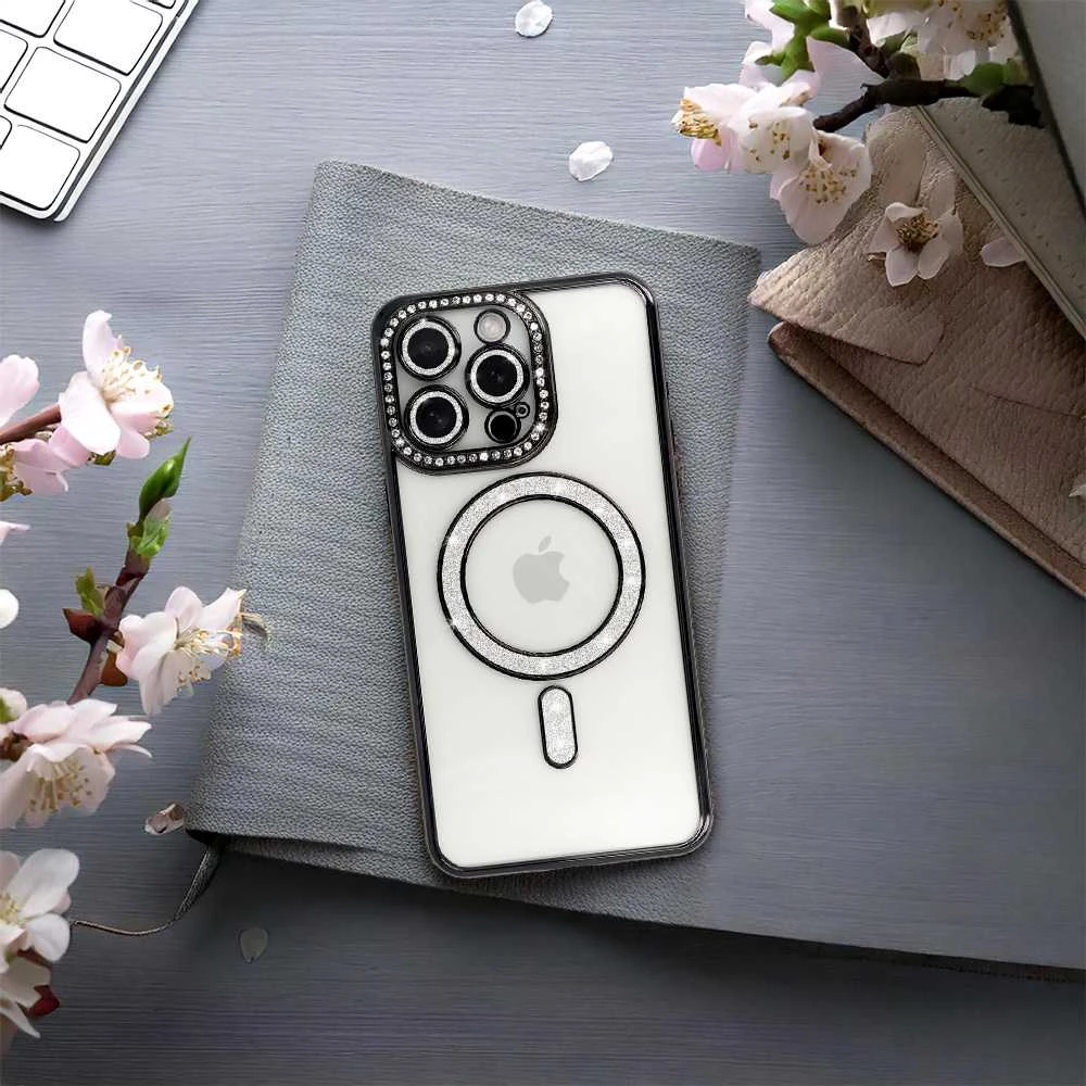 Fusion Accessories Tel Protect Bling Magsafe dėklas skirtas Xiaomi Redmi Note 15 Pro Plus 5G juodos spalvos