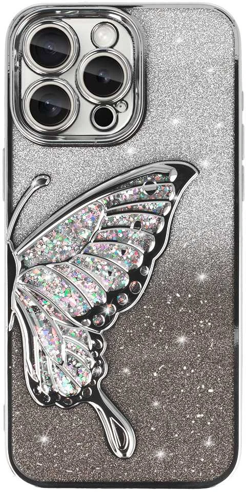 Tel Protect Butterfly vandeniui atsparus dėklas, skirtas Apple iPhone 17 Pro Max, sidabrinės spalvos