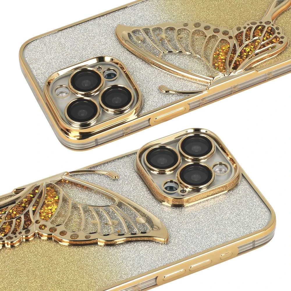 Tel Protect Butterfly Vanduo dėklas skirtas Apple iPhone 17 Pro Max aukso spalvos