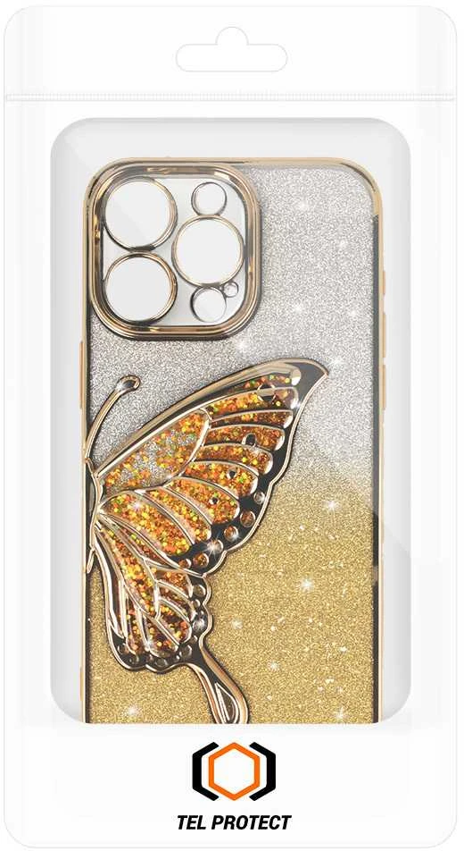 Tel Protect Butterfly Vanduo dėklas skirtas Apple iPhone 17 Pro Max aukso spalvos