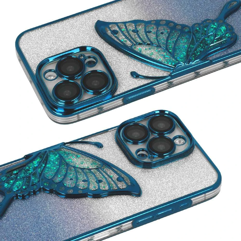 Tel Protect Butterfly Vanduo dėklas skirtas Apple iPhone 15 Pro mėlynos spalvos