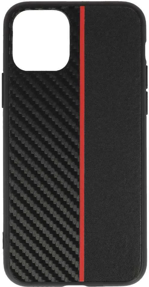 Tel Protect CARBON dėklas skirtas iPhone 11 Pro juodos spalvos with red stripe
