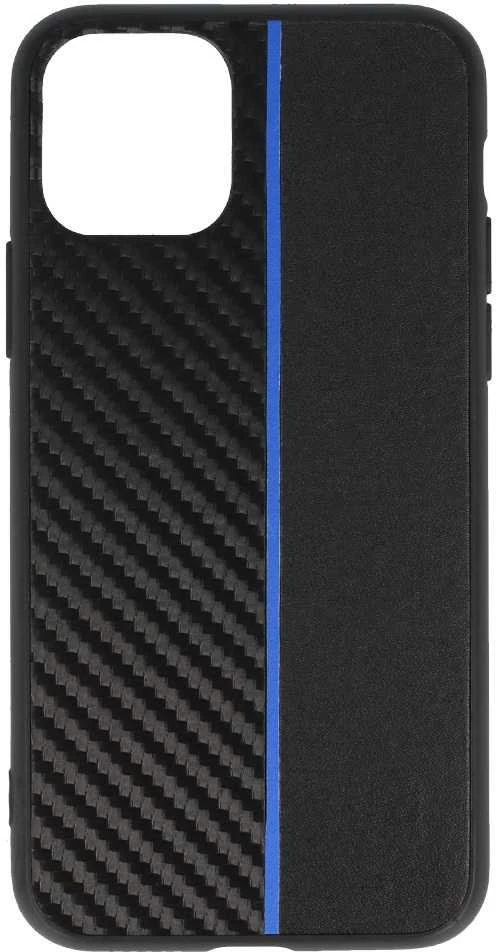 Tel Protect CARBON dėklas skirtas iPhone 11 Pro juodos spalvos with mėlynos spalvos stripe