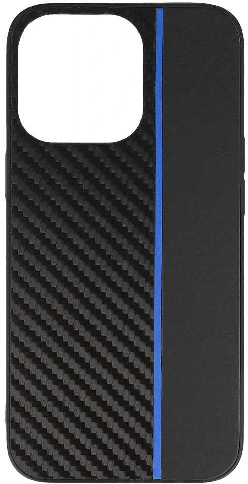 Tel Protect CARBON dėklas skirtas Apple iPhone 13 Pro juodos spalvos with mėlynos spalvos stripe