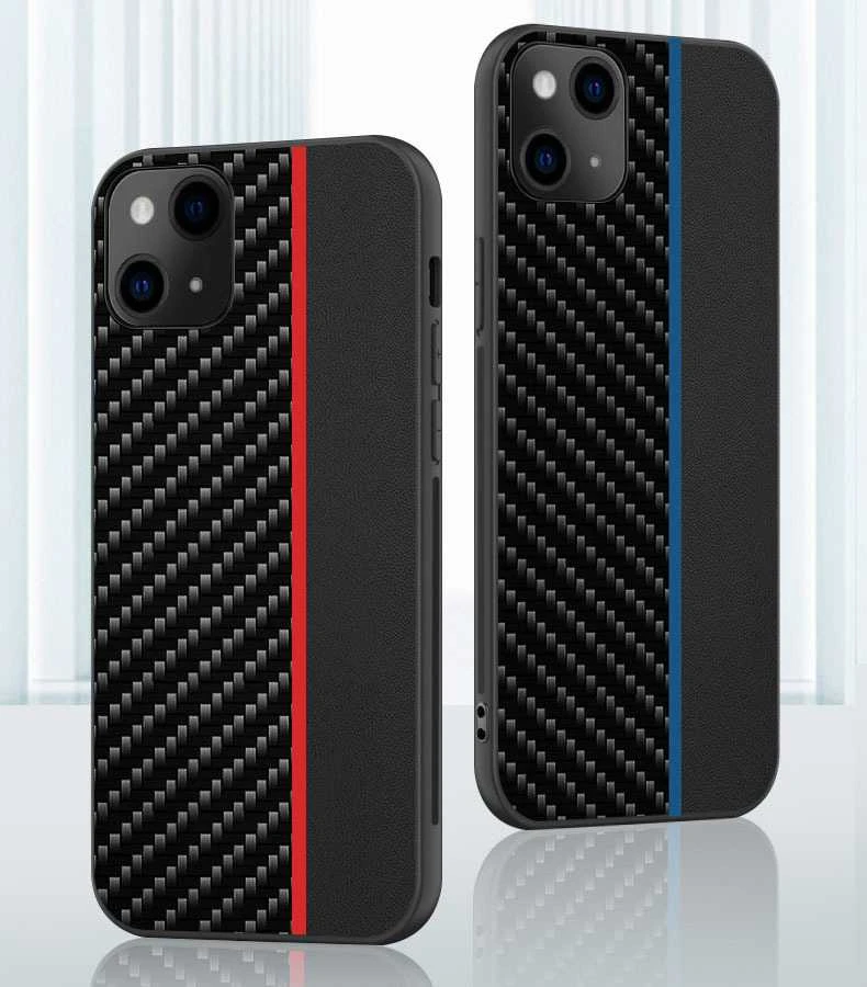 Tel Protect CARBON dėklas skirtas Xiaomi Redmi 10 juodos spalvos with red stripe