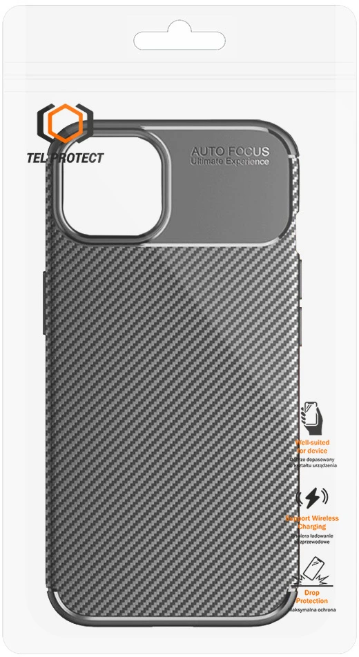 Toptel Tel Protect Carbon Elite dėklas, skirtas iPhone 17 Pro/18 Pro, juodas