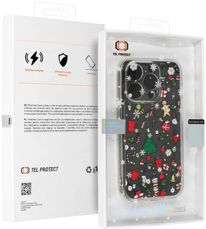 Tel Protect Christmas Clear dėklas skirtas Apple iPhone 14 Design 2