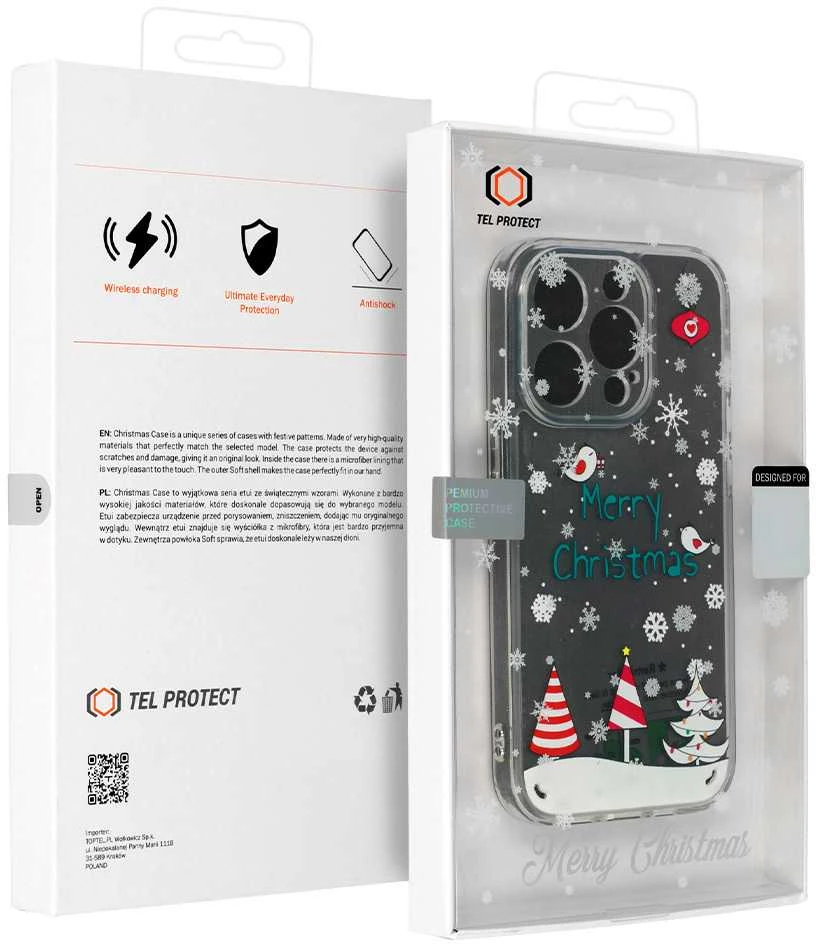 Tel Protect Christmas dėklas skirtas Apple iPhone 13 Pro Max Design 4 Clear