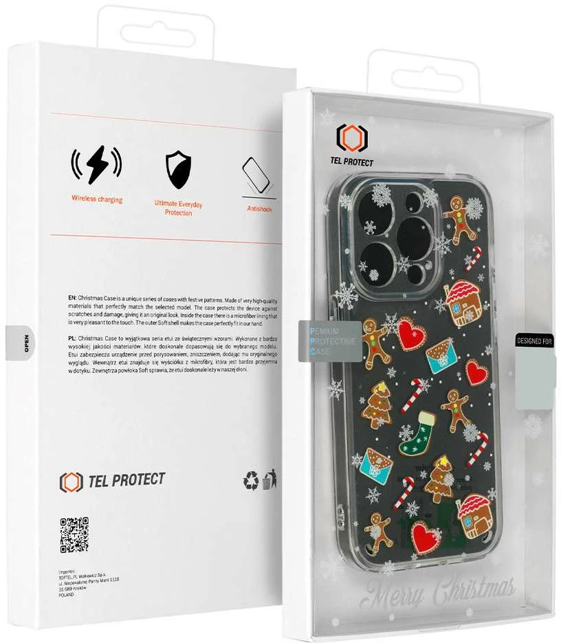 TEL PROTECT Christmas dėklas skirtas Samsung S23 FE Design 2 skaidrus
