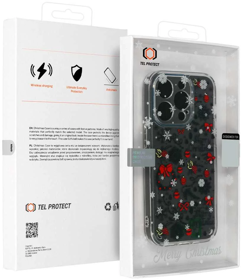 Tel Protect Christmas dėklas skirtas Samsung S23 FE Design 5 Clear