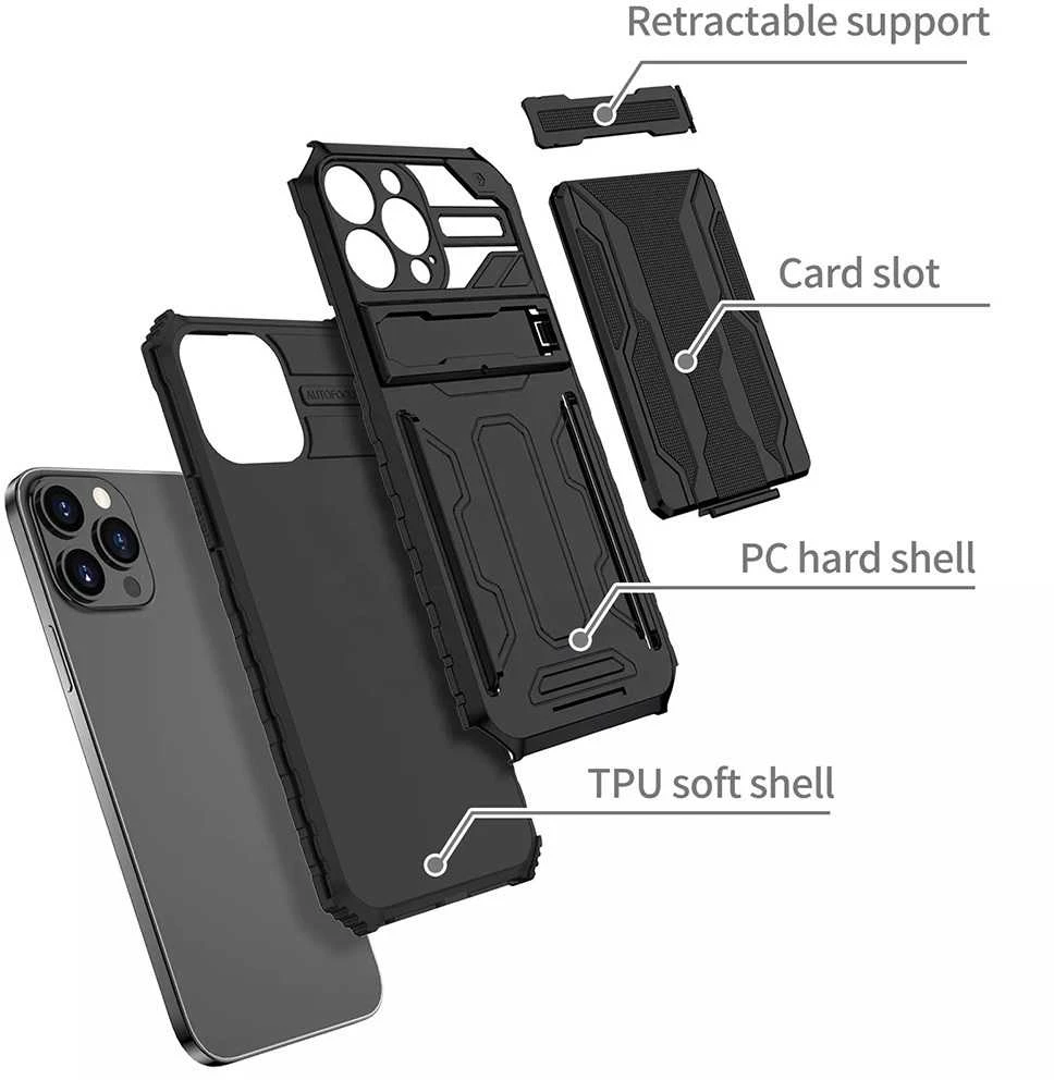 Tel Protect Combo dėklas skirtas Xiaomi Redmi 10 juodos spalvos