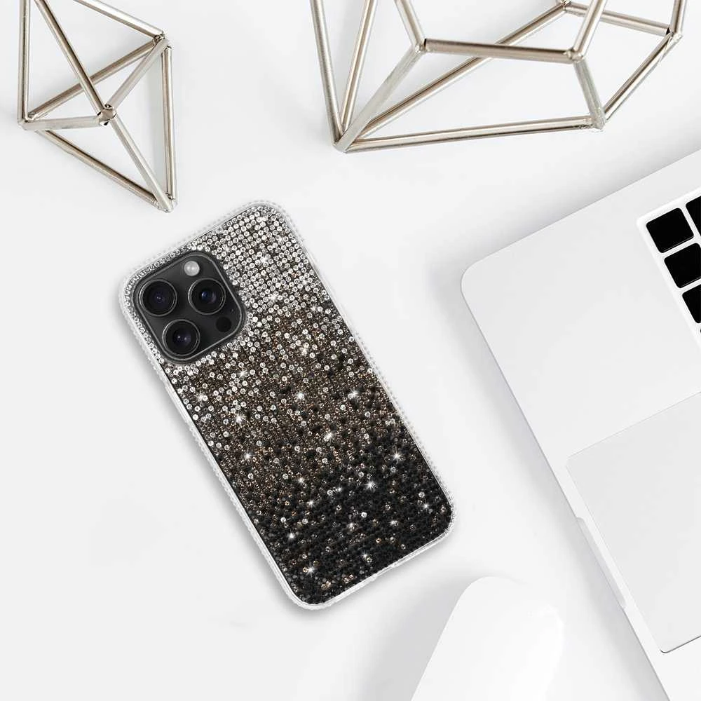 Tel Protect Diamond dėklas skirtas Apple iPhone 15 Plus dėklas juodos spalvos