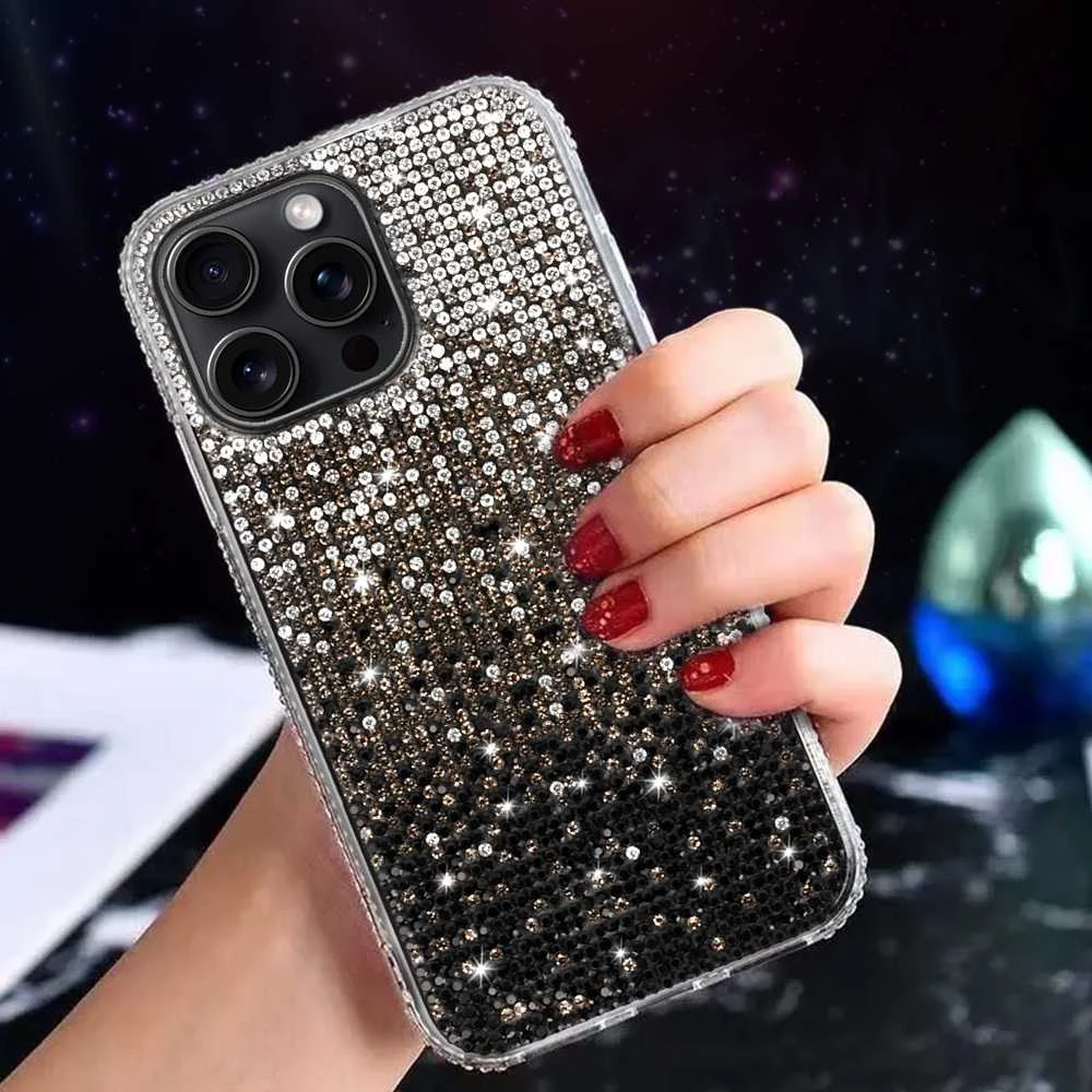 Tel Protect Diamond dėklas skirtas Apple iPhone 15 Plus dėklas juodos spalvos