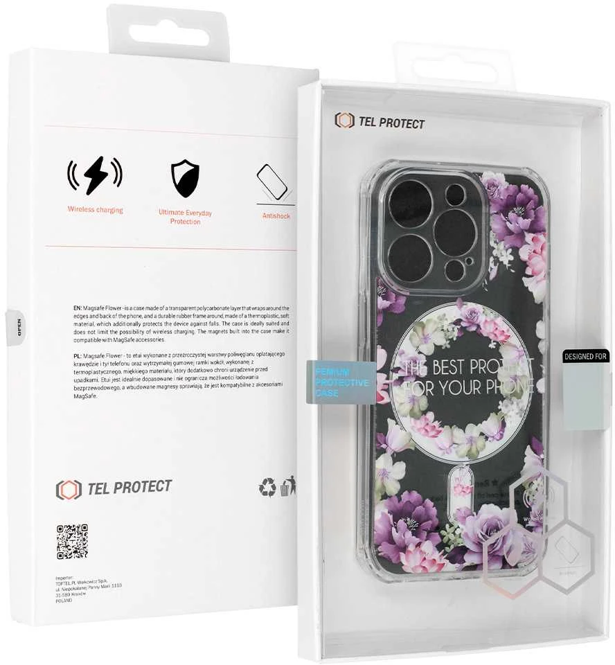 Dėklas Tel Protect Flower dangtelis MagSafe, skirtas iPhone 13 Pro dizainas 6